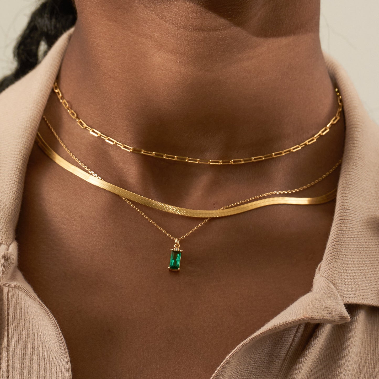 Silver Flat Herringbone Snake Chain Necklace
