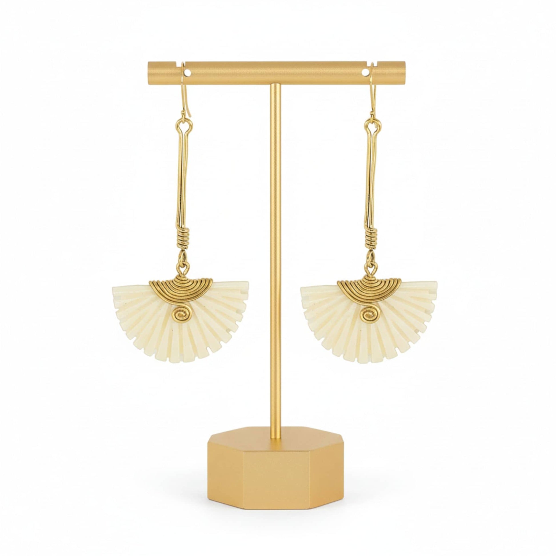 Brass & Bone Drop Earrings for Women | Koa