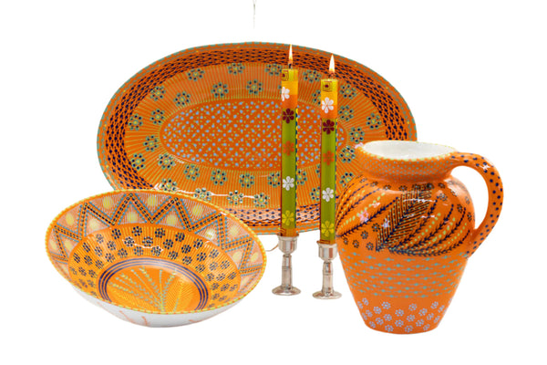 Large Ceramic Serving Bowls - Orange