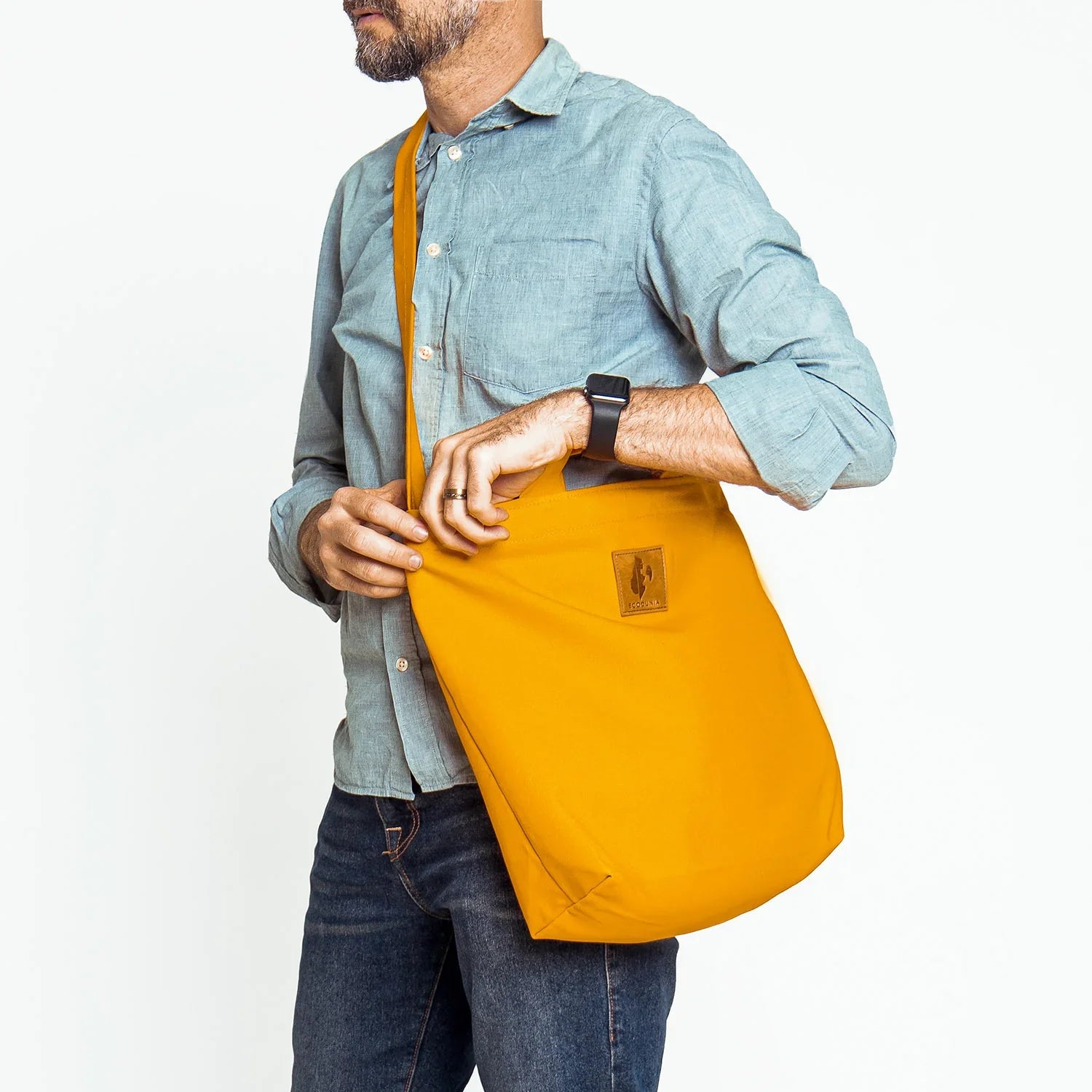 Canvas Carry-All Crossbody Bag for Men & Women | Amani #color_orange