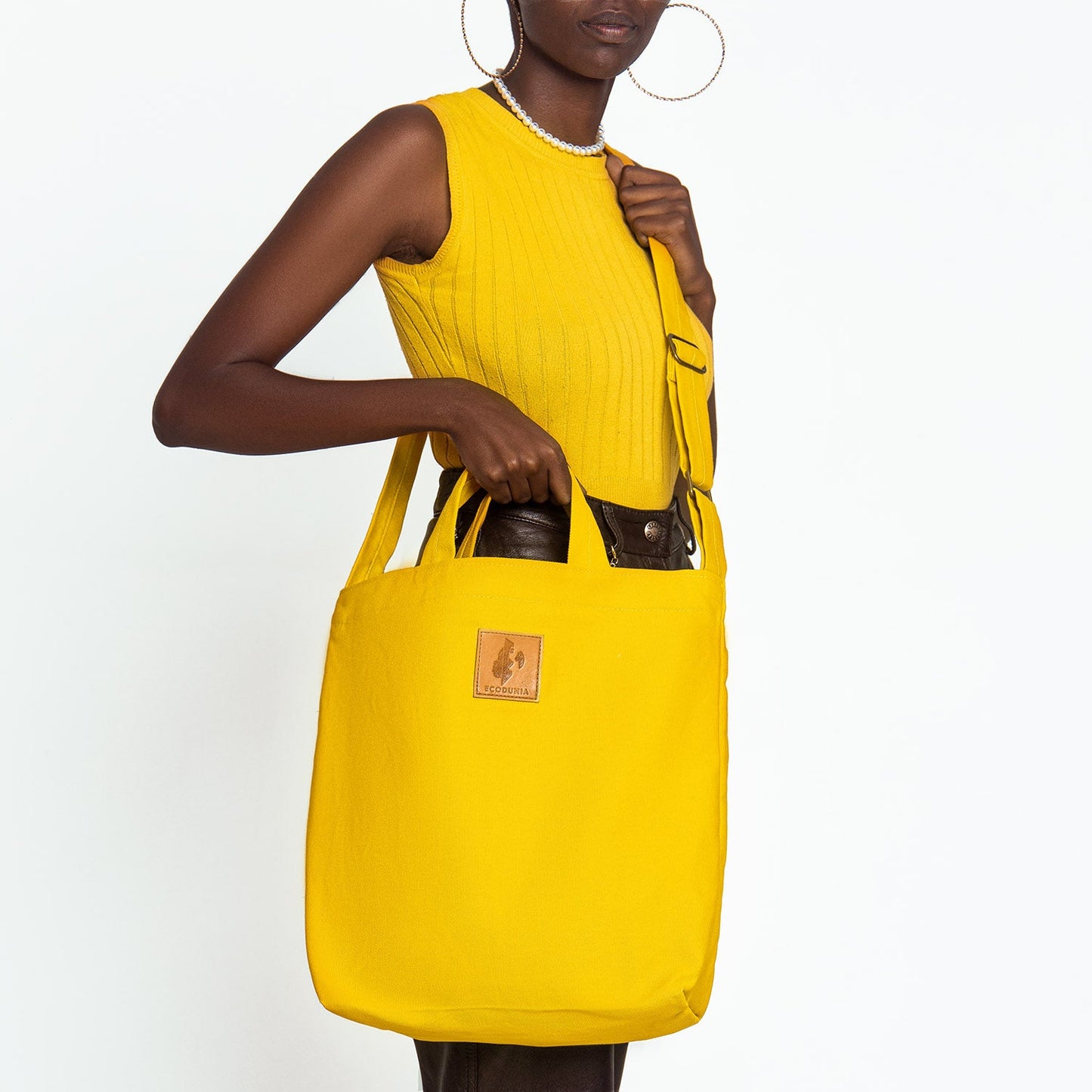 Canvas Carry-All Crossbody Bag for Men & Women | Amani #color_yellow