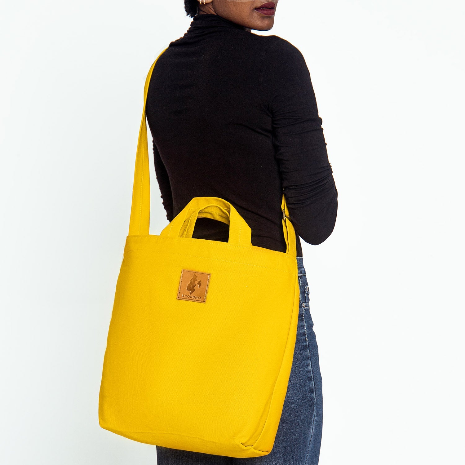 Canvas Carry-All Crossbody Bag for Men & Women | Amani #color_yellow