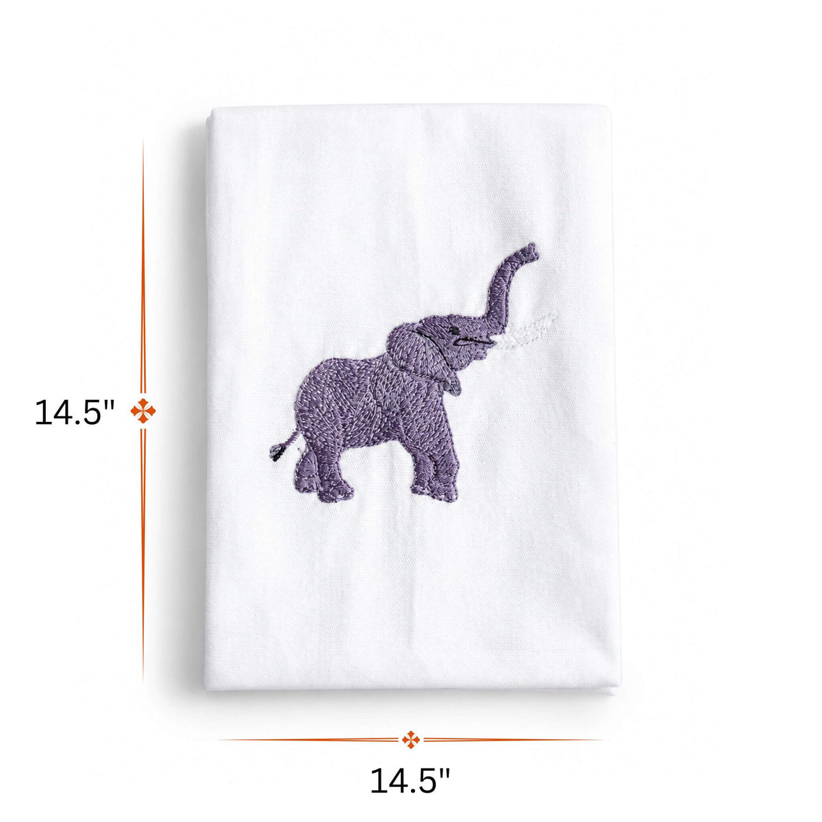 Baby Elephant Embroidered Cotton Napkins - Handmade #animals_baby-elephant