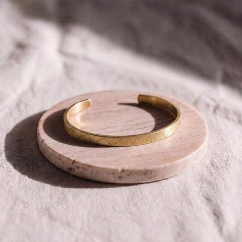 Brass Engraved Bracelet | Rubi Cuff