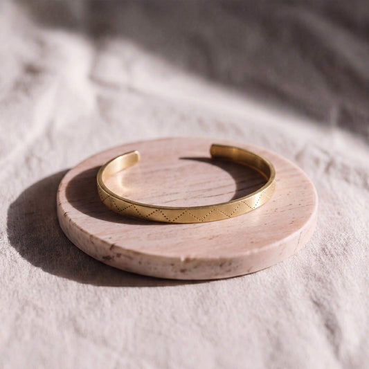 Engraved Brass Cuff Bracelet | Rubi EcoDunia