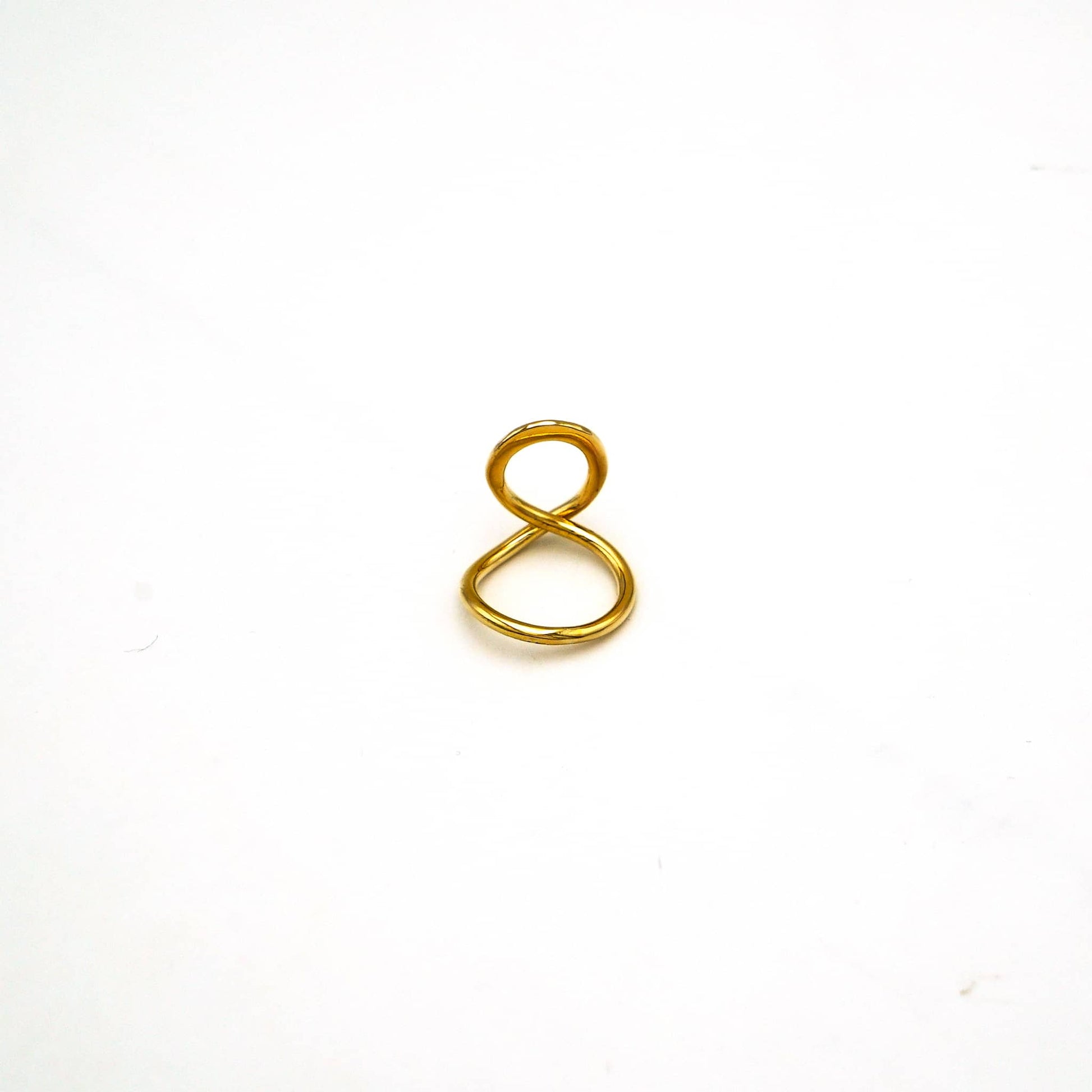 Feni Brass Wave Lucky Eight Ring