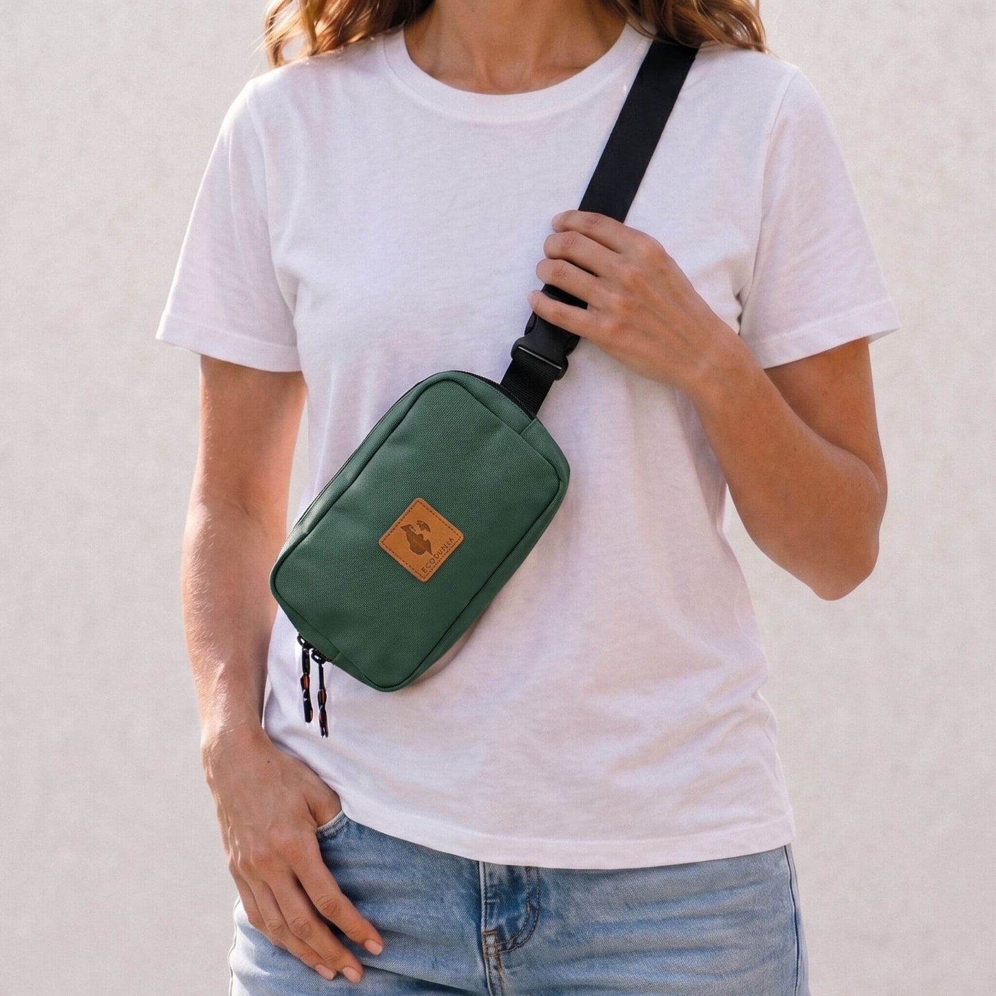 Canvas Crossbody Belt Bag Pouch, The Everywhere Belt Bag #color_forest-green