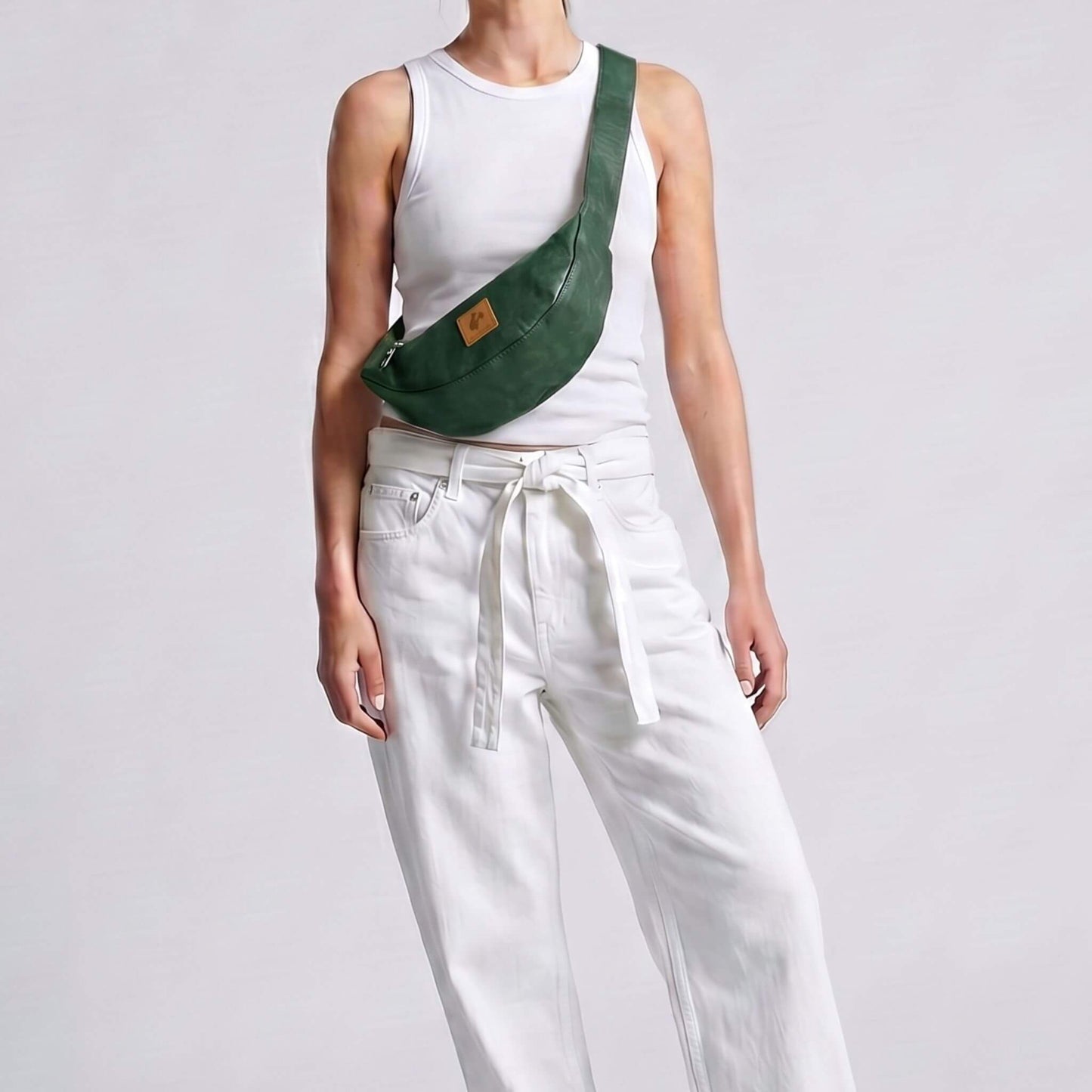 Half Moon Vegan Leather Crossbody Bag
