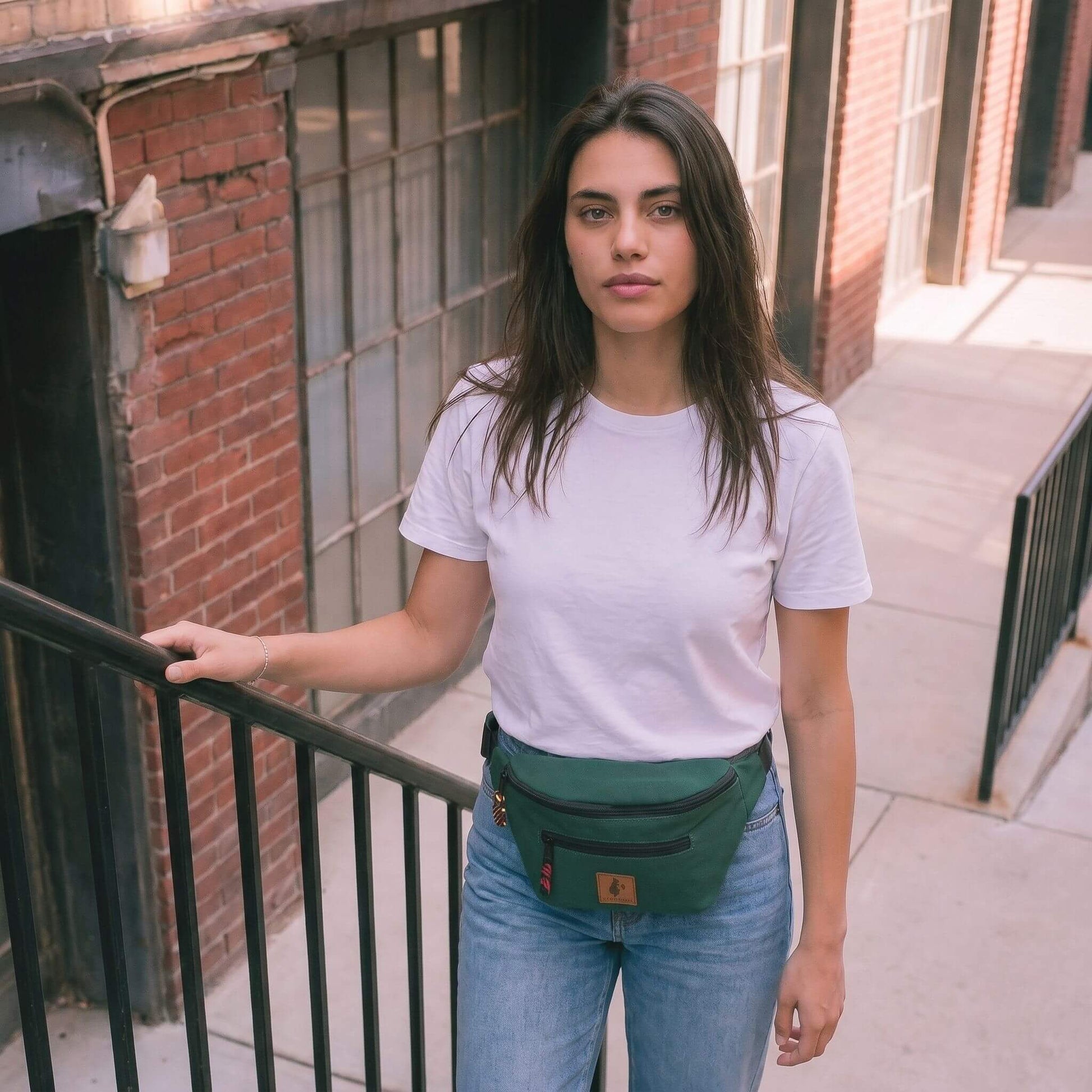 Anto Canvas Crossbody Fanny Pack #color_forest-green