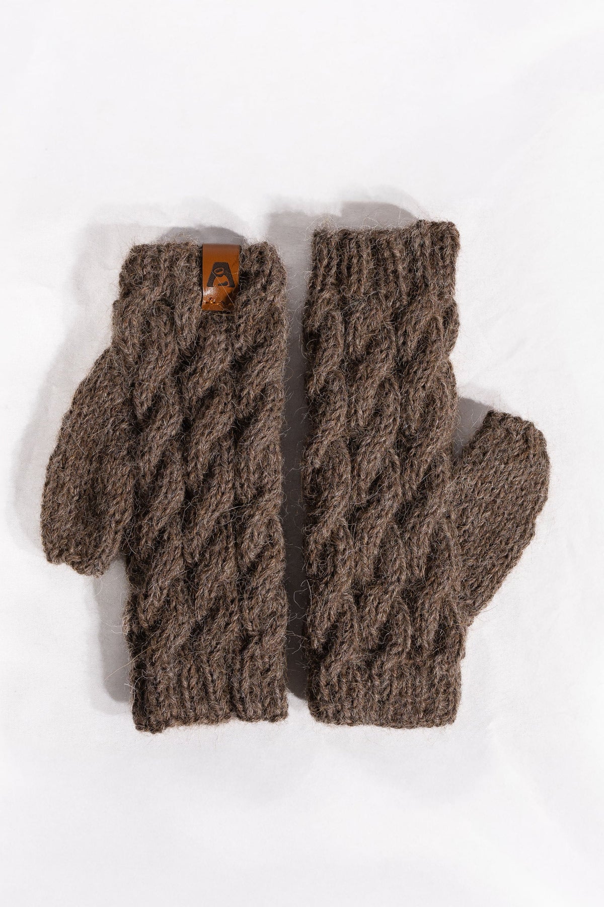 Wayra Cable Fingerless Mittens