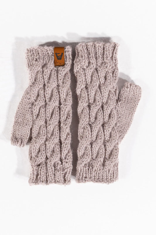 Wayra Cable Fingerless Mittens