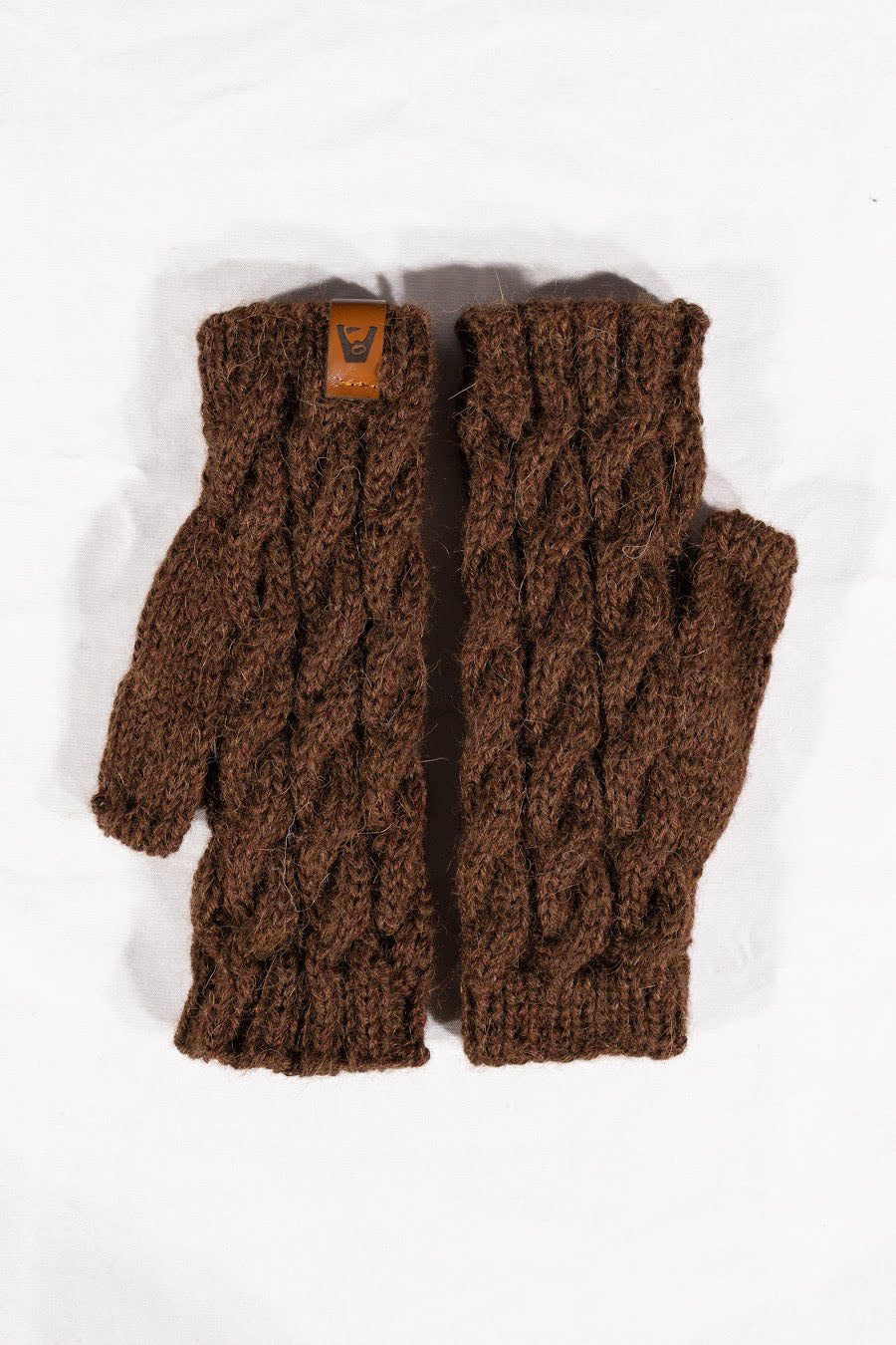 Wayra Cable Fingerless Mittens
