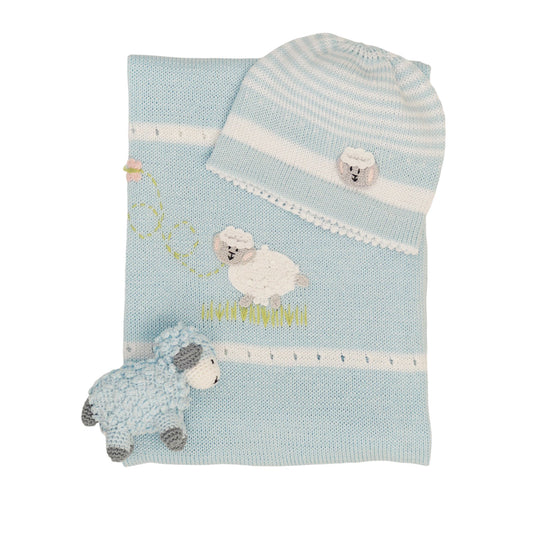 Knit Baby Gift Set, Blue
