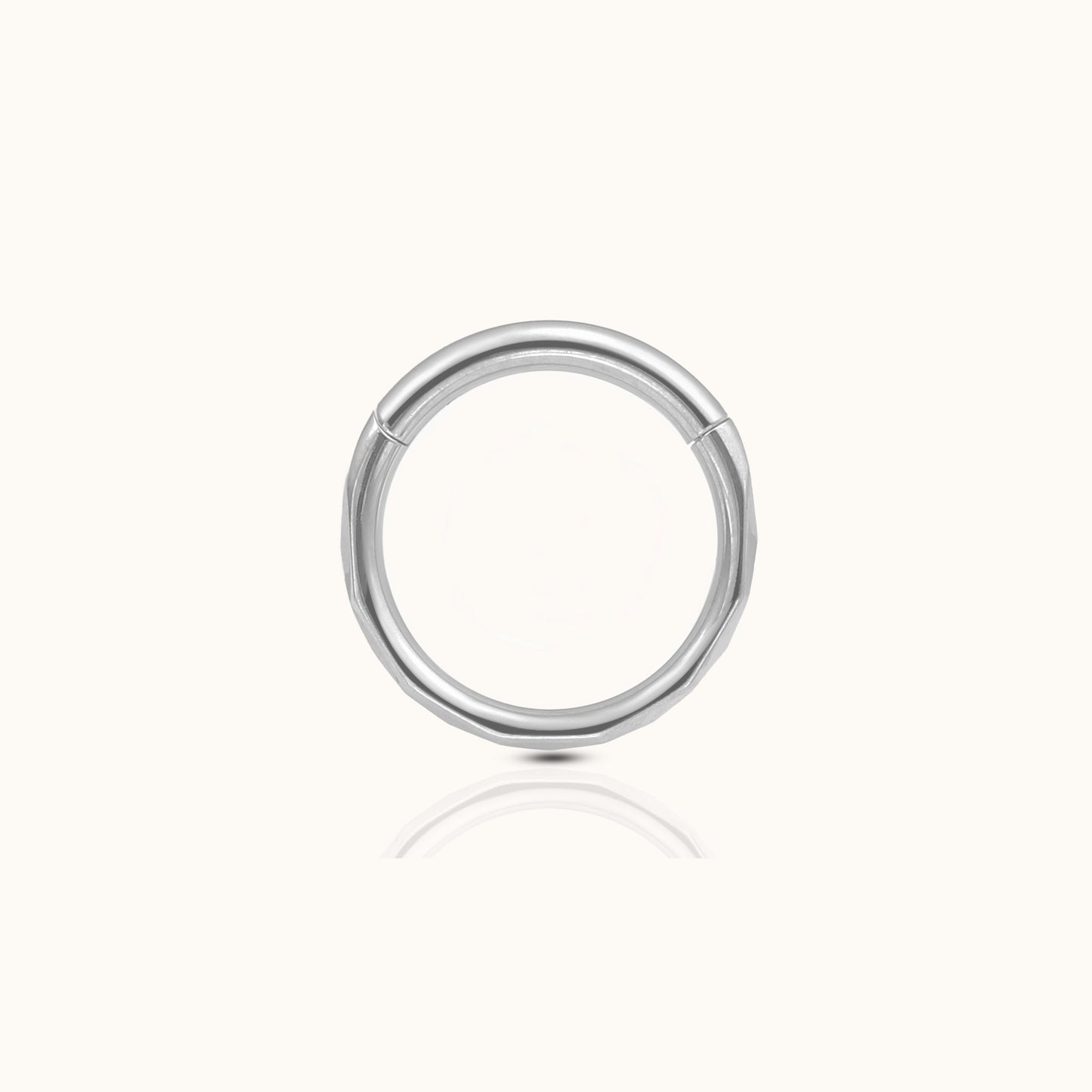 Geometric Cut Clicker Titanium Hinged Hoop Earring