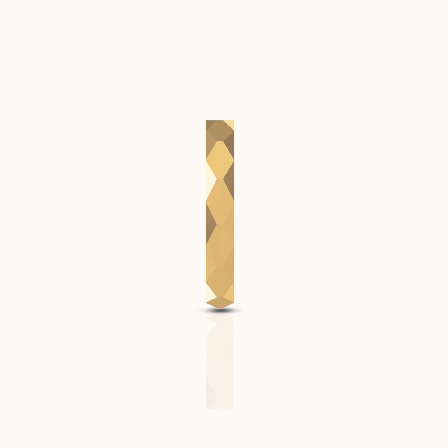 Geometric Cutting Beveled Triangle Polished Titanium PVD Gold Band Ring