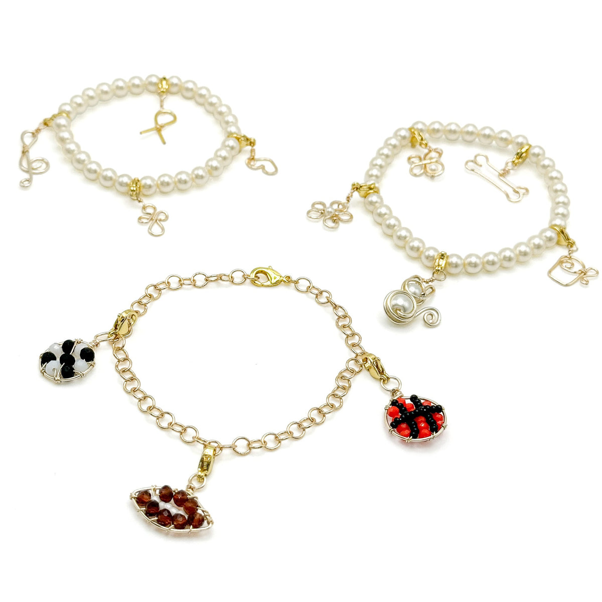 Bone gold charm