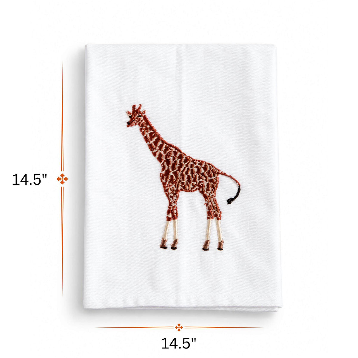 Giraffe Embroidered Cotton Napkins - Handmade #animals_giraffe