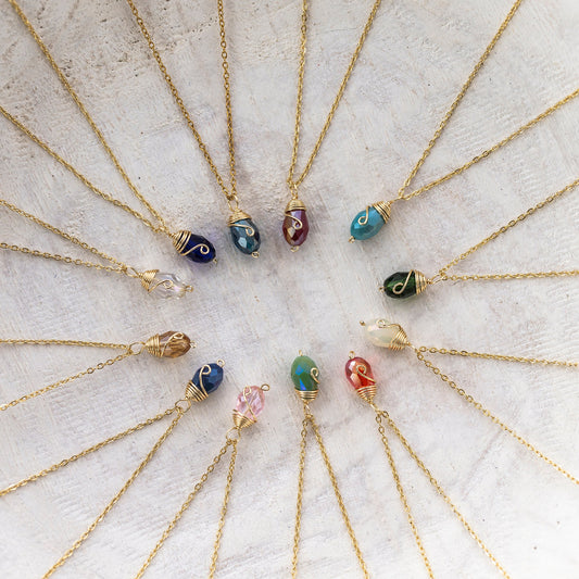 Gold Birthstone necklace