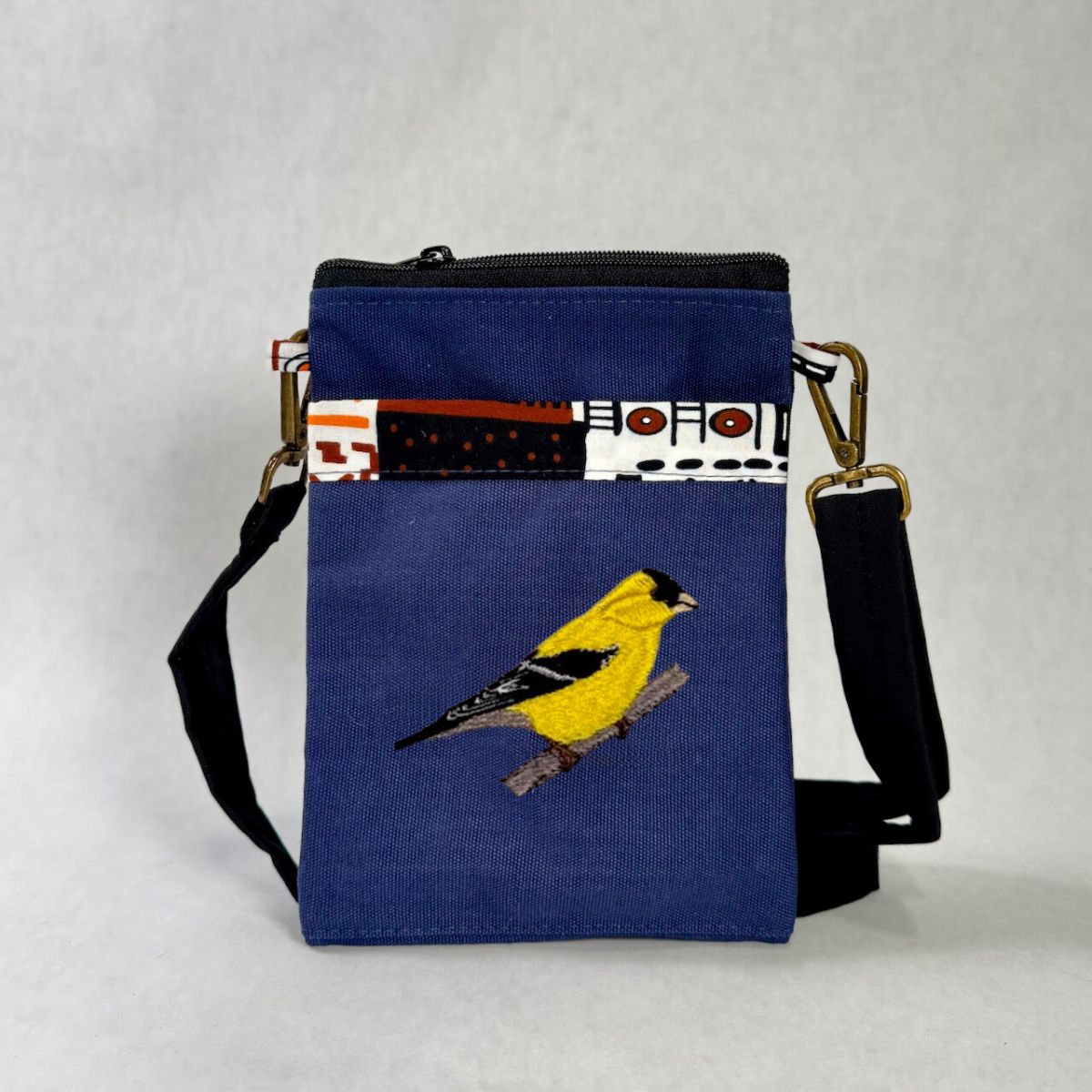 Goldfinch Embroidered Canvas Crossbody Bag | Essentials