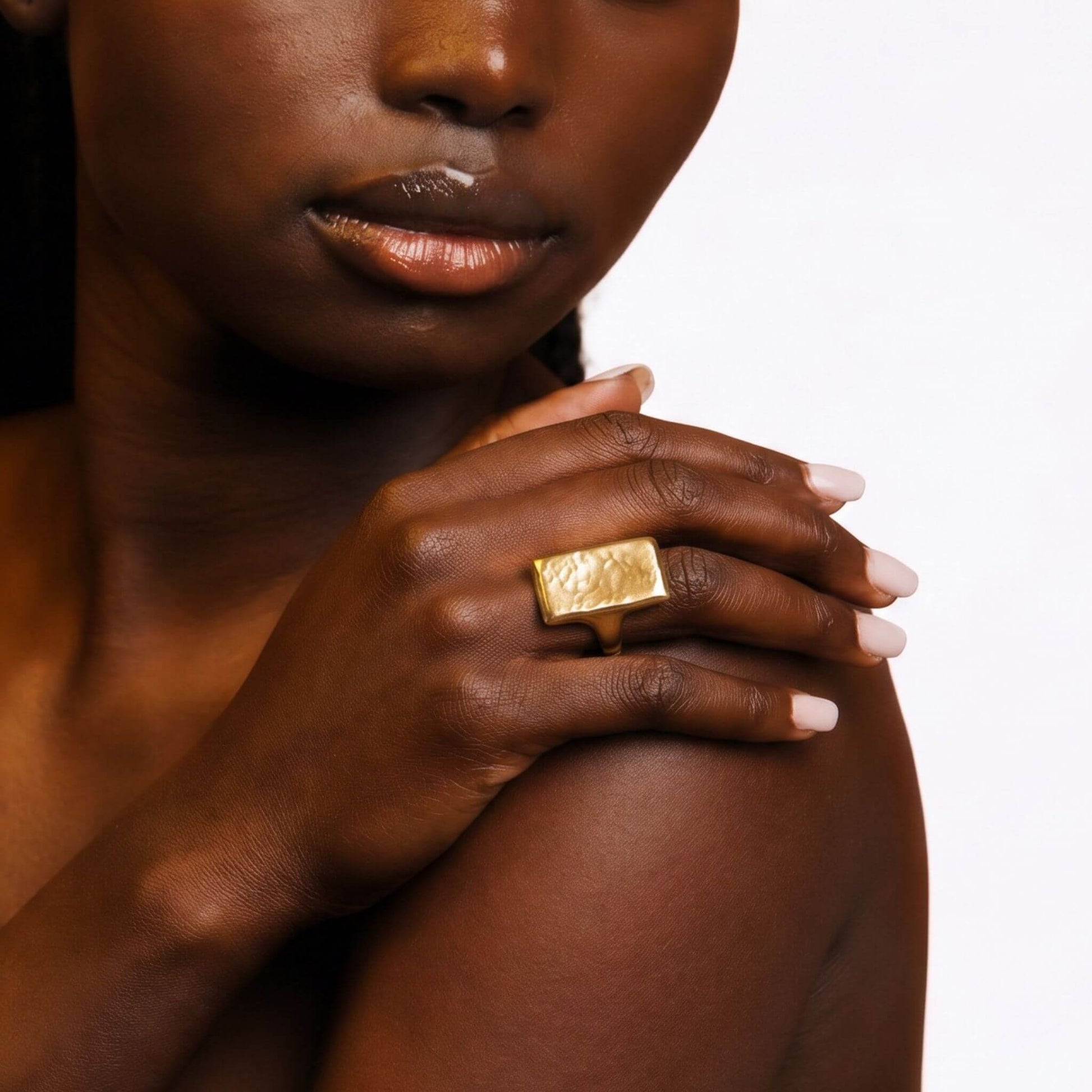 Goma Brass Hammered Ring