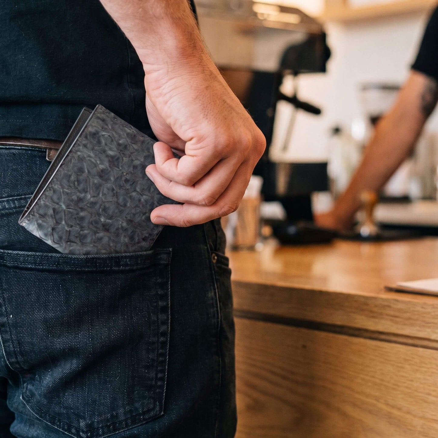 Men's Bifold Fish Leather Wallets #color_gray