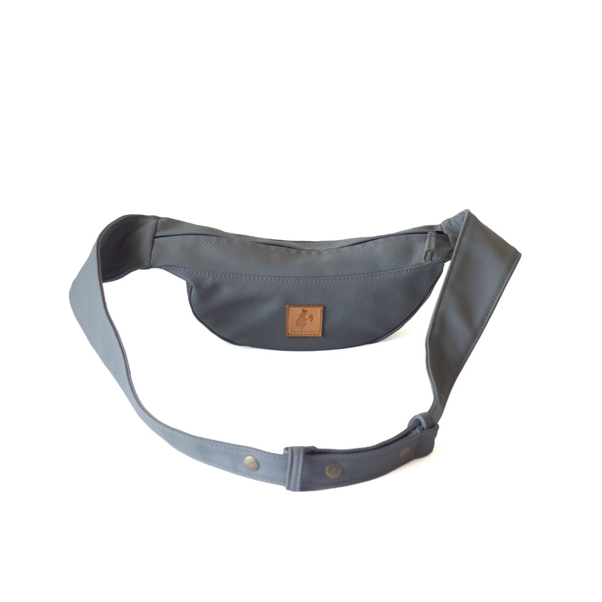 Half Moon Vegan Leather Crossbody Bag #color_gray