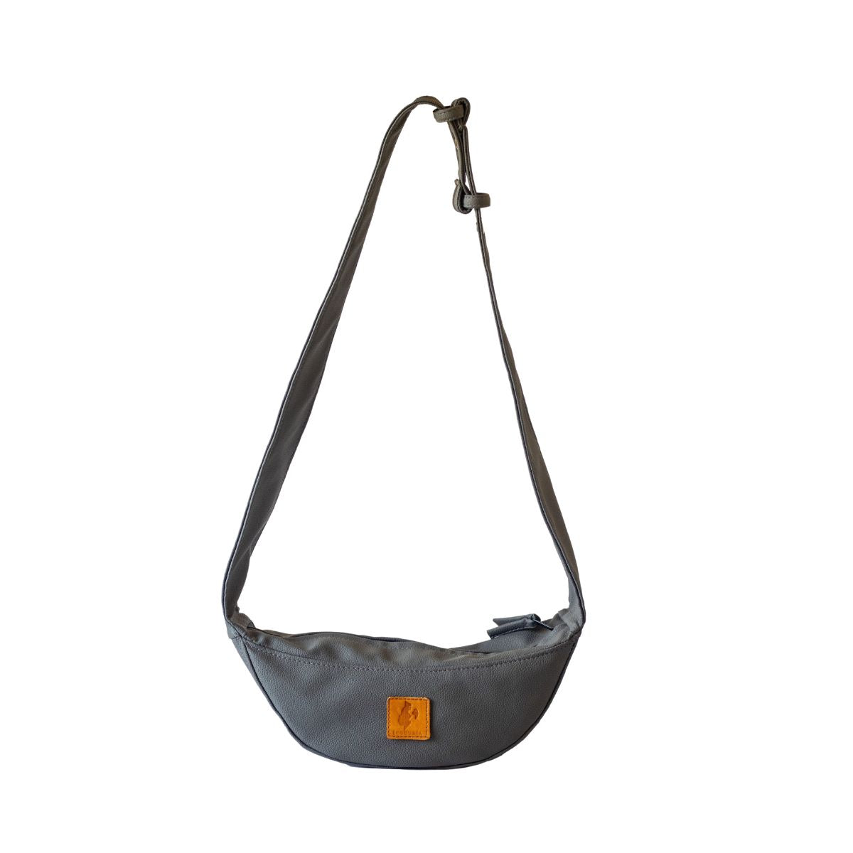 Half Moon Vegan Leather Crossbody Bag #color_gray
