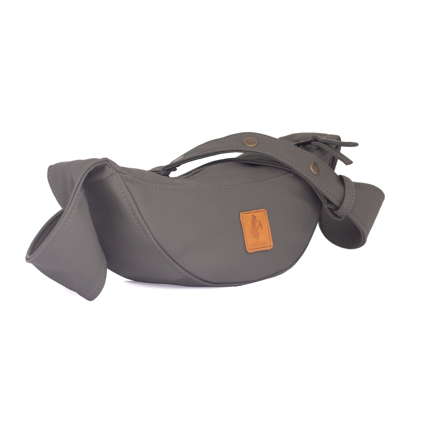 Half Moon Vegan Leather Crossbody Bag #color_gray