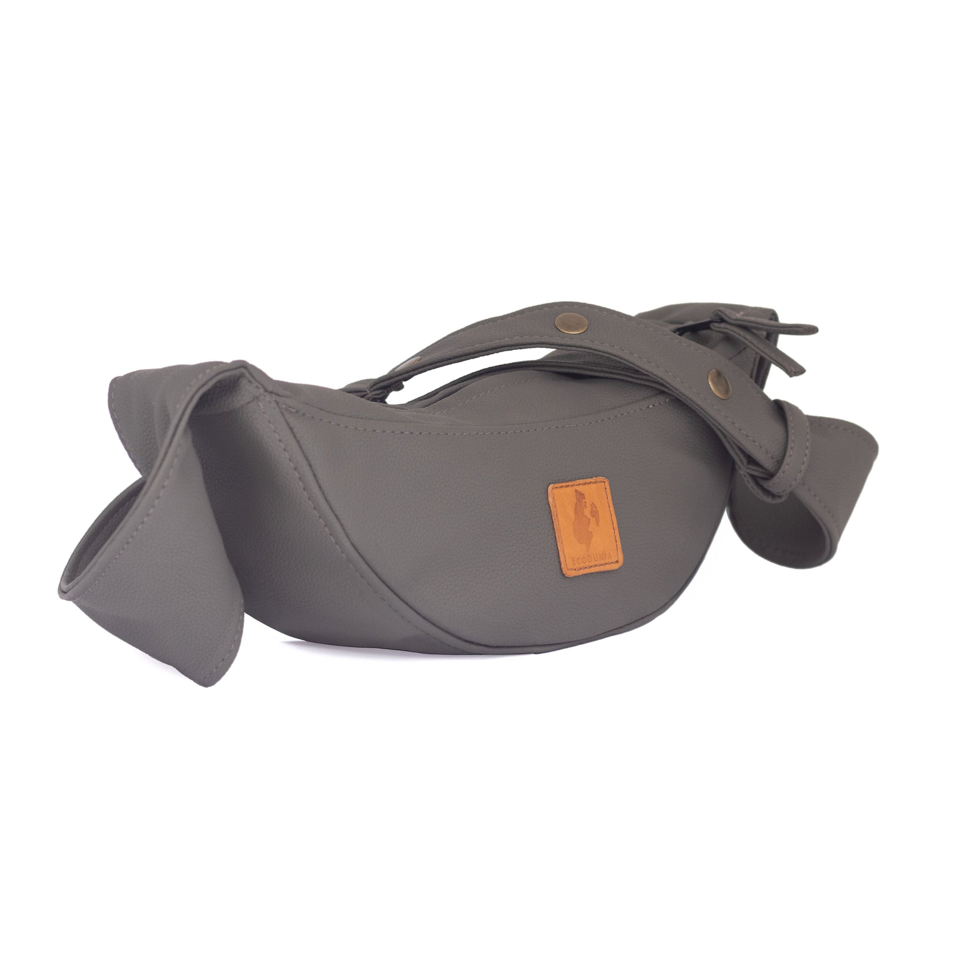 Half Moon Vegan Leather Crossbody Bag #color_gray