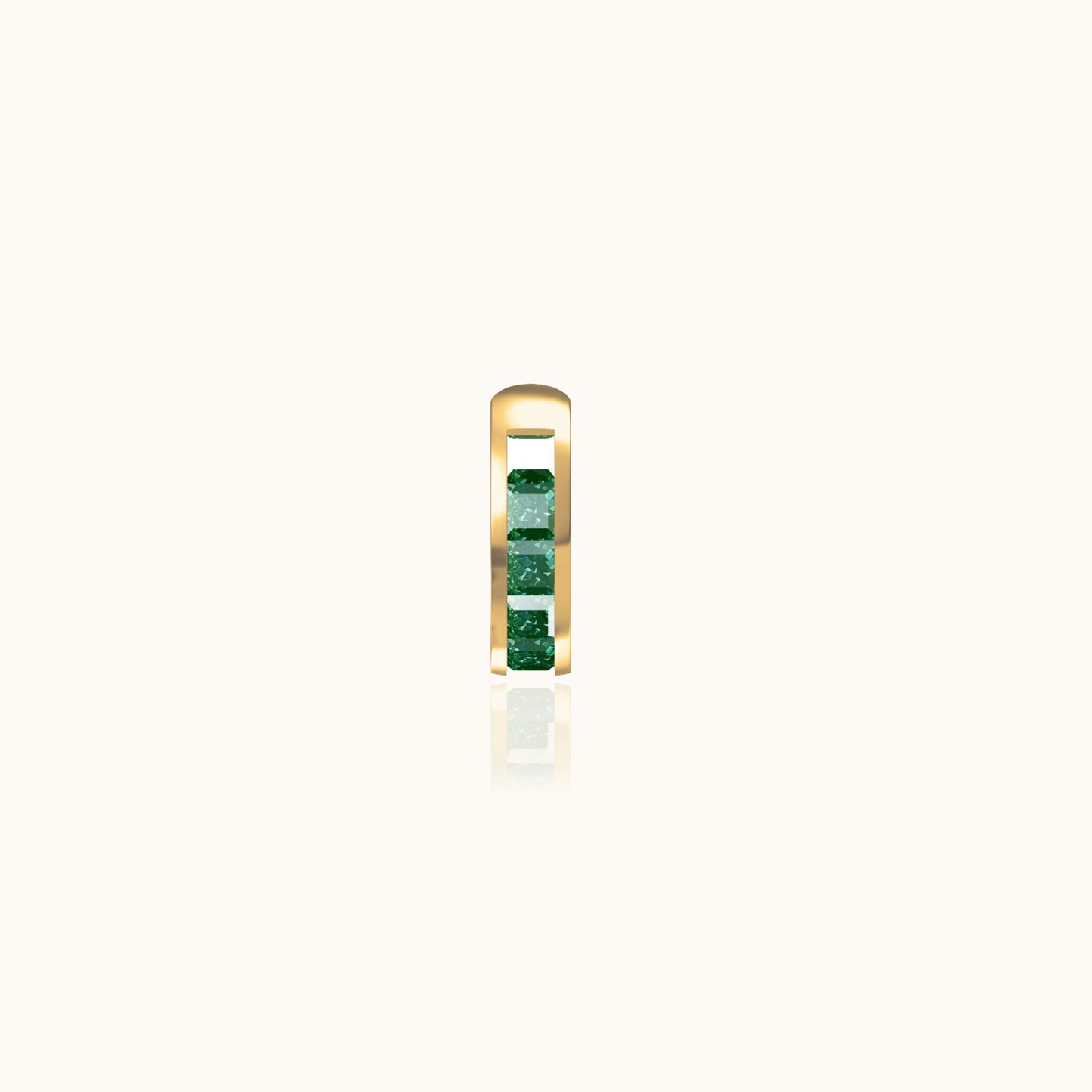 Single Green CZ Embellished Ear Cuff
