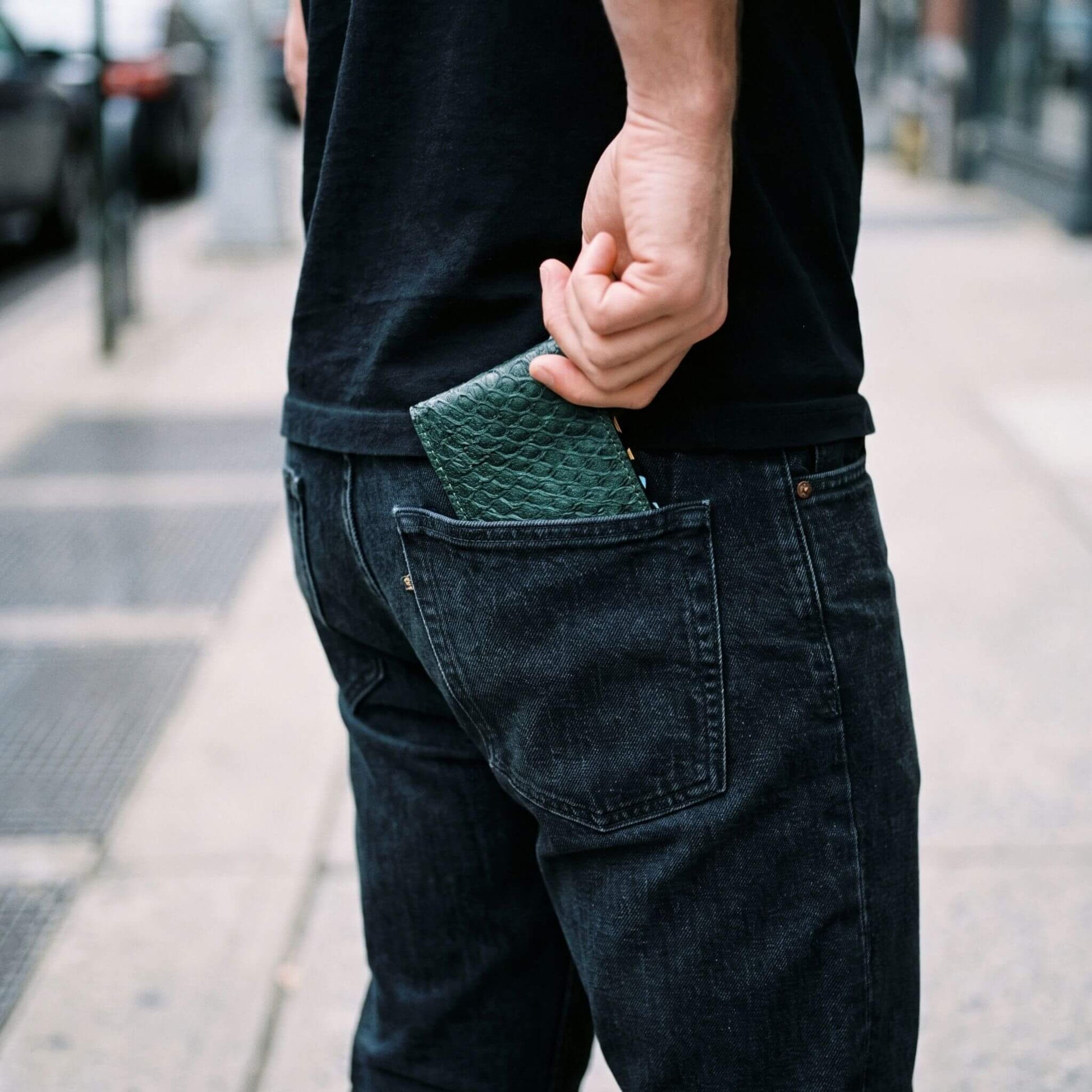 Genuine Slim Fish Wallets - Bifold Fish Leather Wallet #color_emerald-green