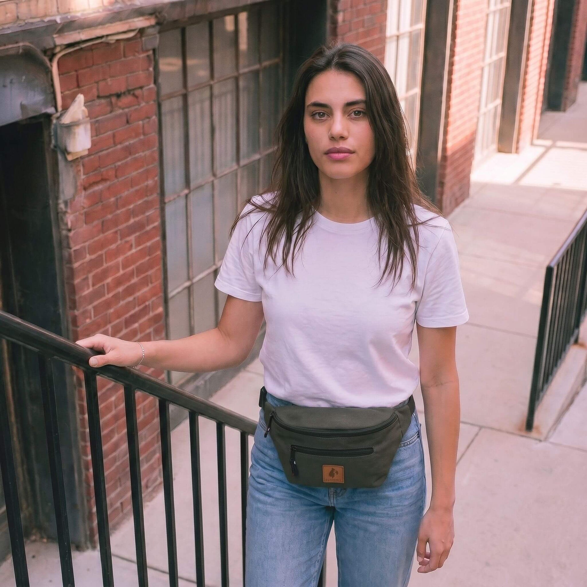Anto Canvas Crossbody Fanny Pack #color_green