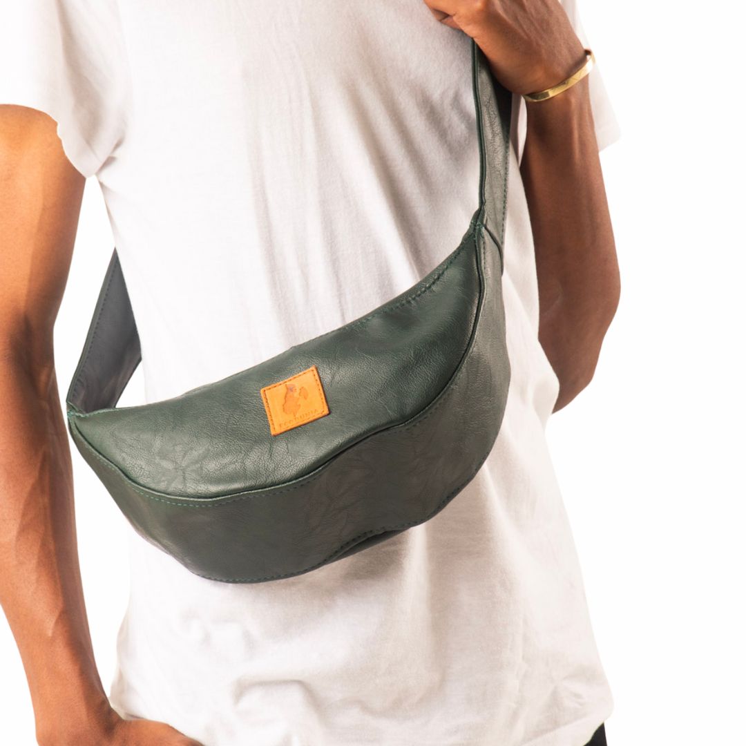 Half Moon Vegan Leather Crossbody Bag #color_forest-green