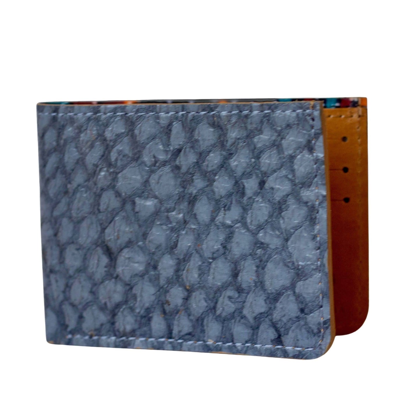 Genuine Slim Fish Wallets - Bifold Fish Leather Wallet #color_gray