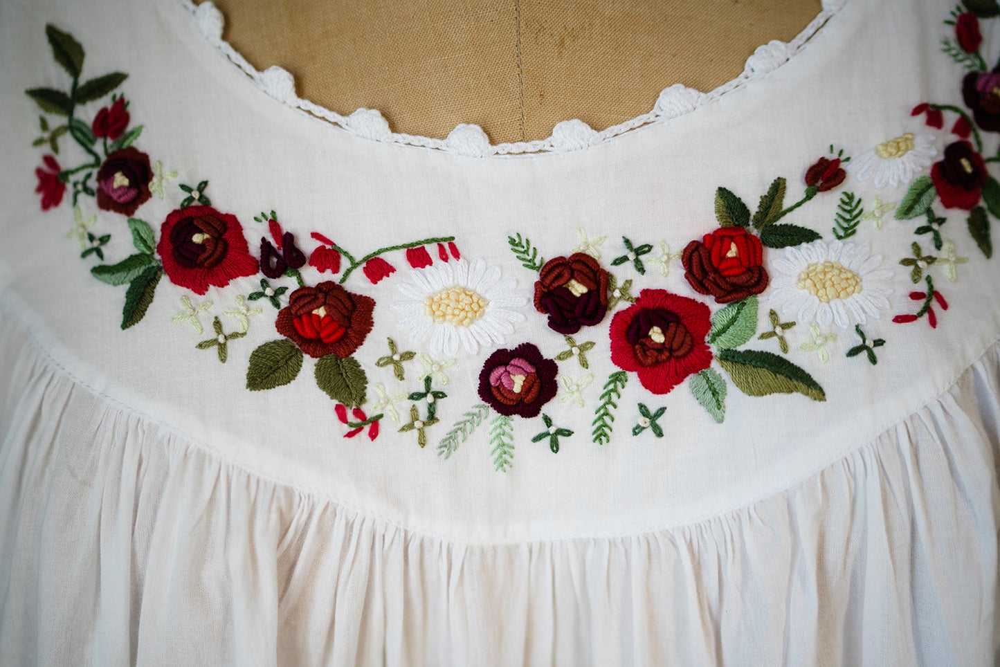 Cap Sleeve Nightgown - Red Rosebud