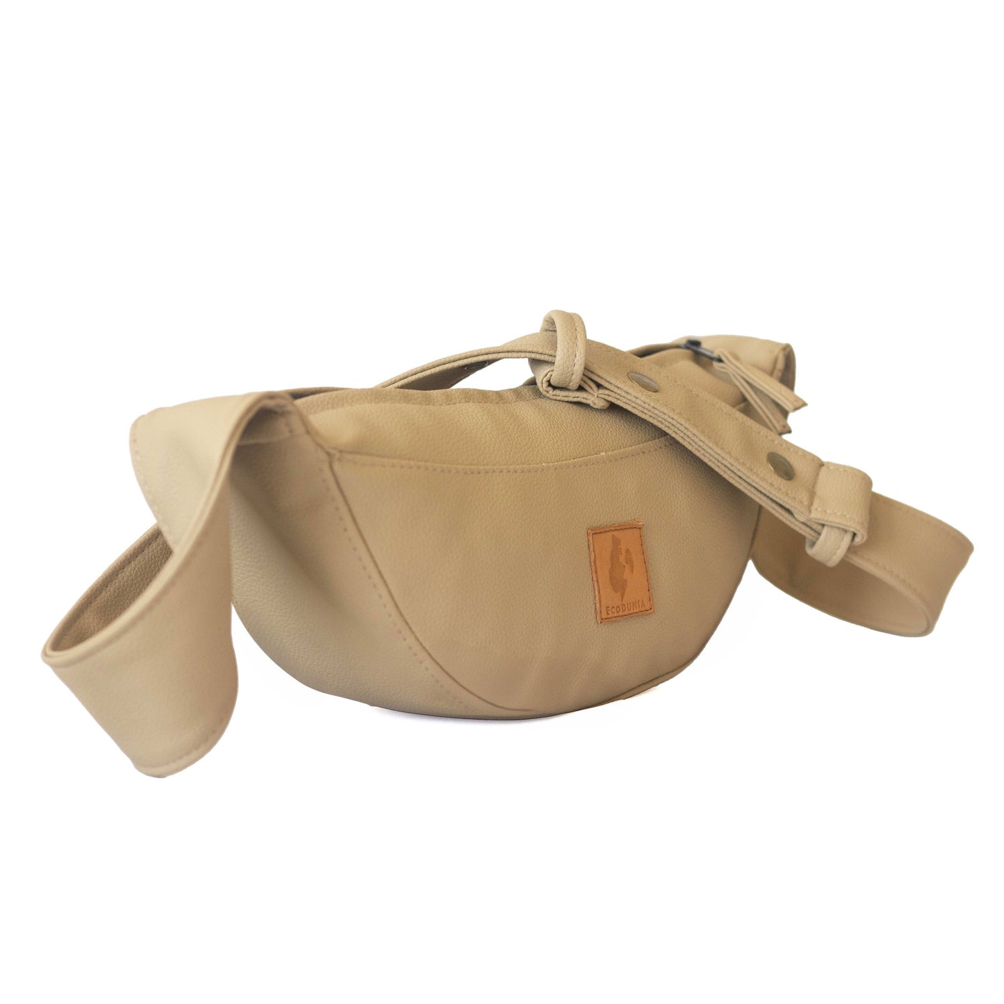 Half Moon Vegan Leather Crossbody Bag #color_latte