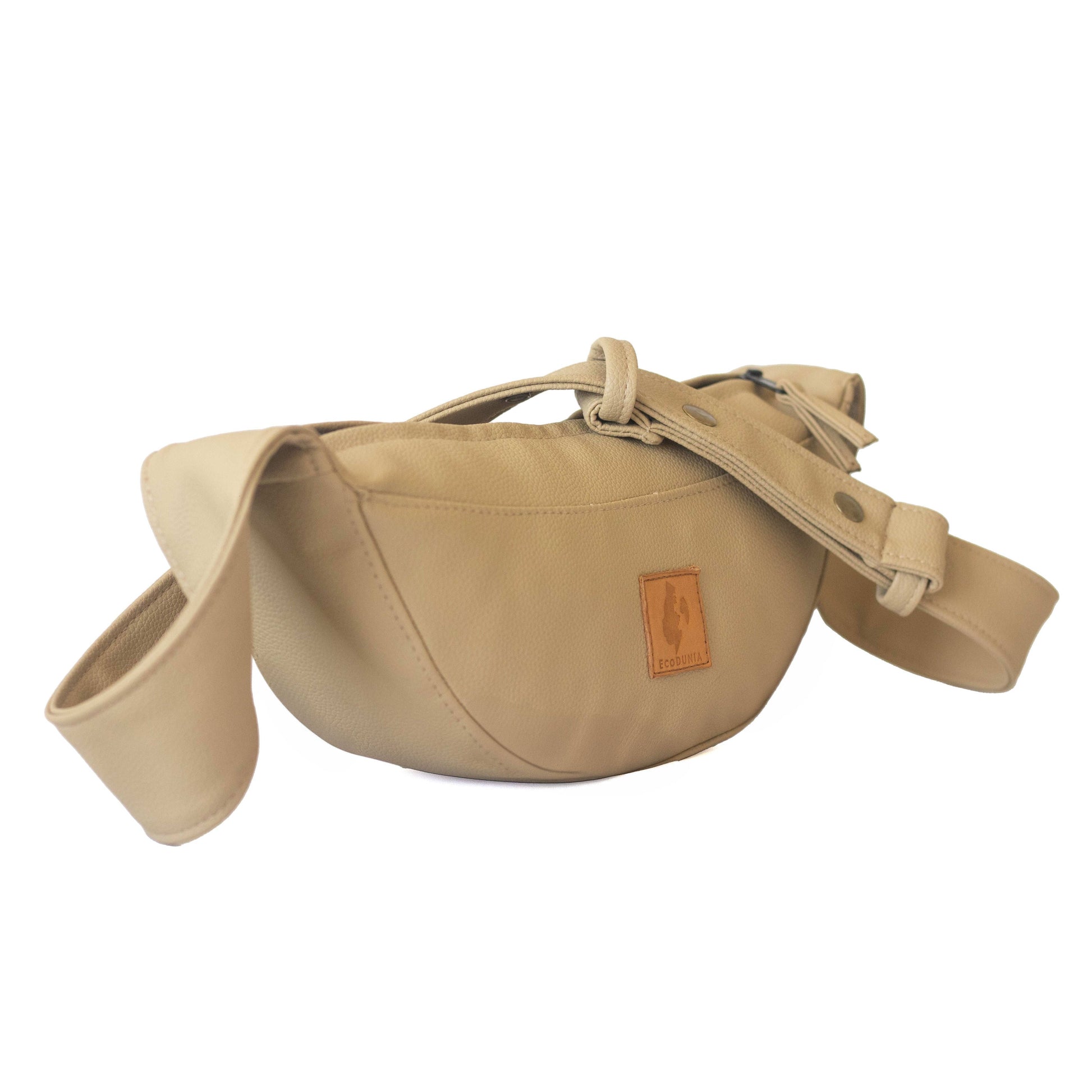 Half Moon Vegan Leather Crossbody Bag #color_latte