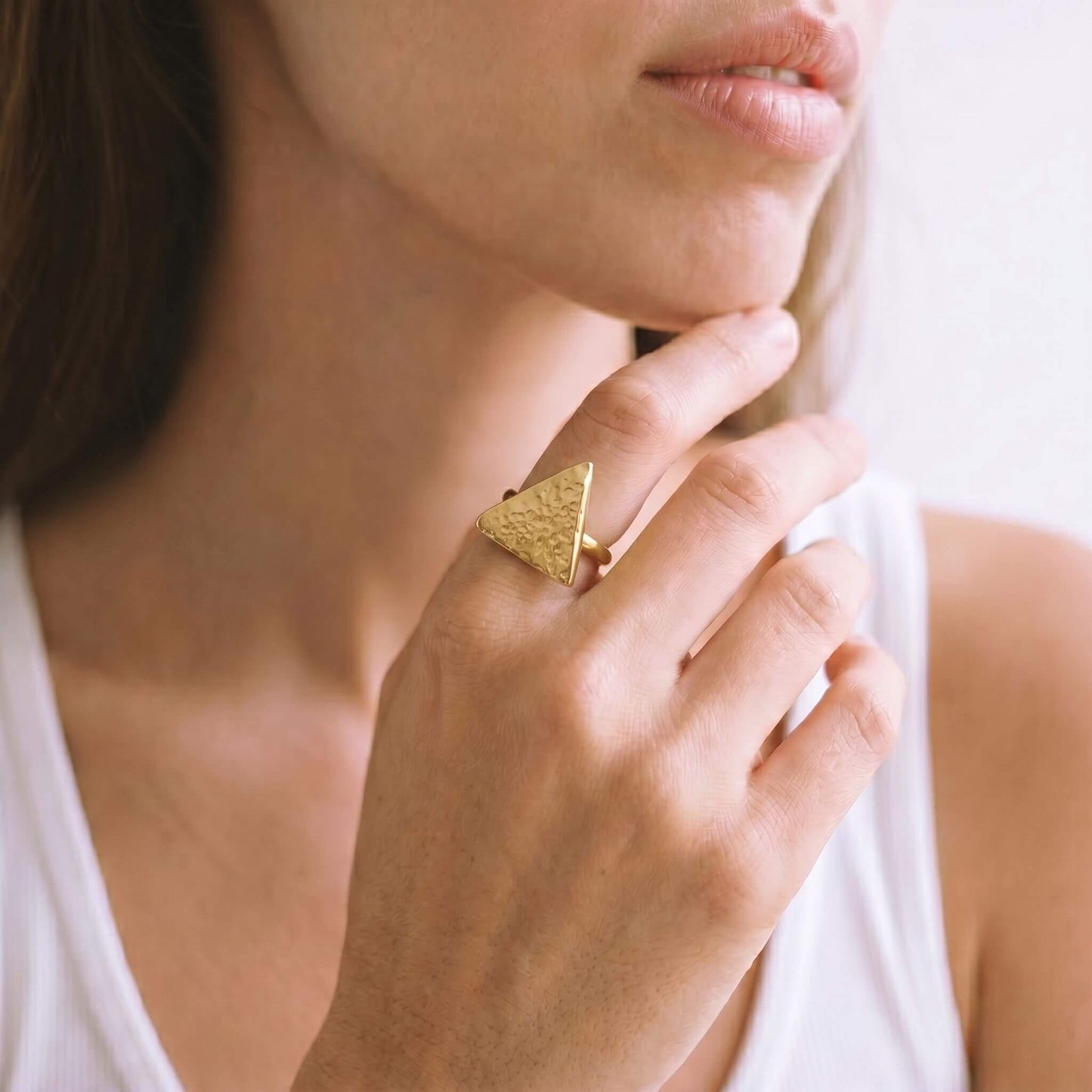 Hammered Smooth Triangle Ring | Pambo Ecodunia