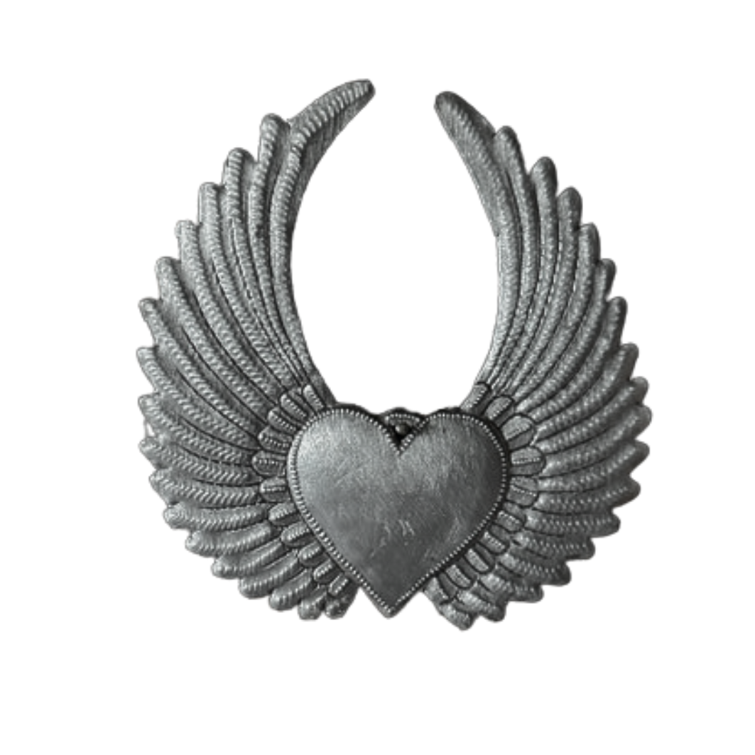 Handmade Haitian Heart with Wings – Fair Trade Metal Art