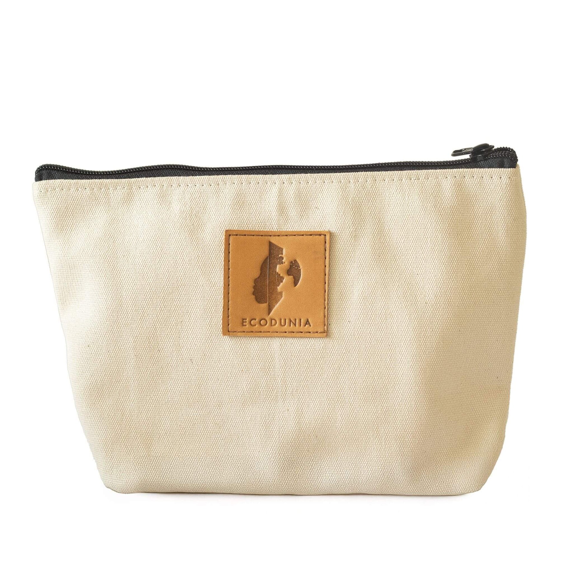 Ren Canvas Makeup Bag Ecodunia #color_sand-white