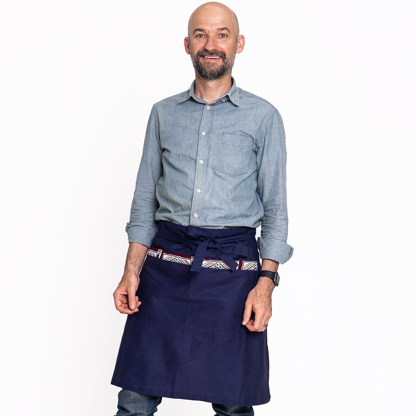 Kitchen Half Apron with Pockets Unisex | Waist Apron – Jikoni #color_navy-blue