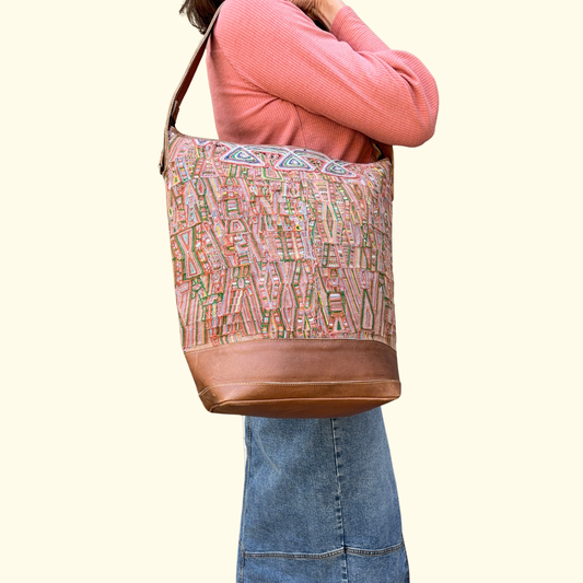 Handmade Vintage Huipil Bucket Bag