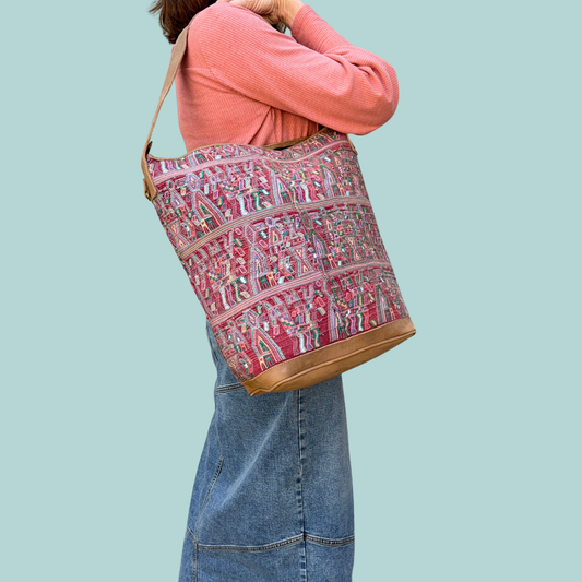 Handmade Vintage Huipil Bucket Bag