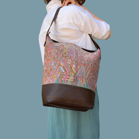 Handmade Vintage Huipil Bucket Bag