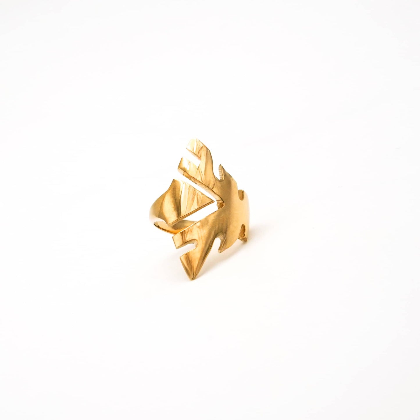 Abstract Leaf Statement Ring | Hata Ecodunia
