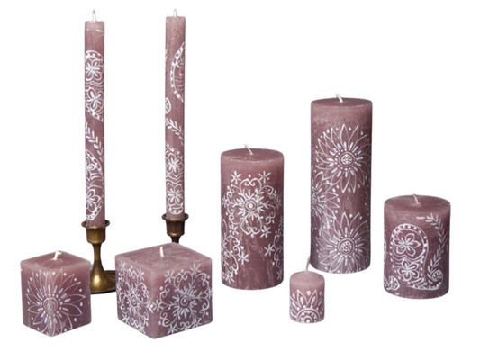 Henna Brown Painted Candles - SALE!