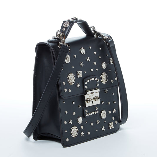 SUSU Convertible Leather Backpack Purse Black Crossbody Bag  Women's Handbag