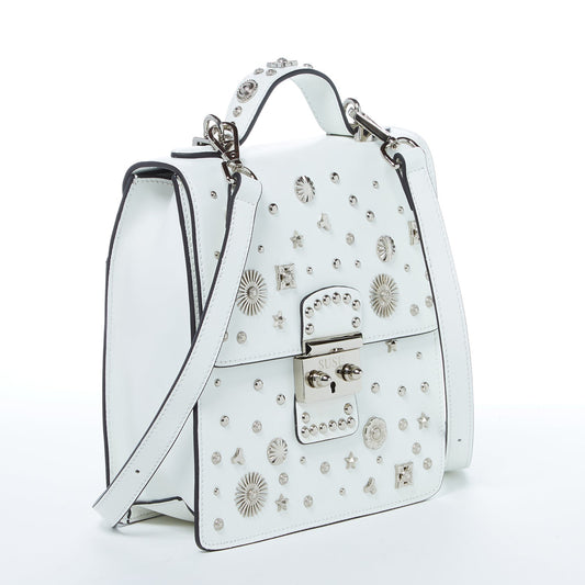 SUSU Convertible Leather Backpack Purse White Crossbody Bag  Women's Handbag