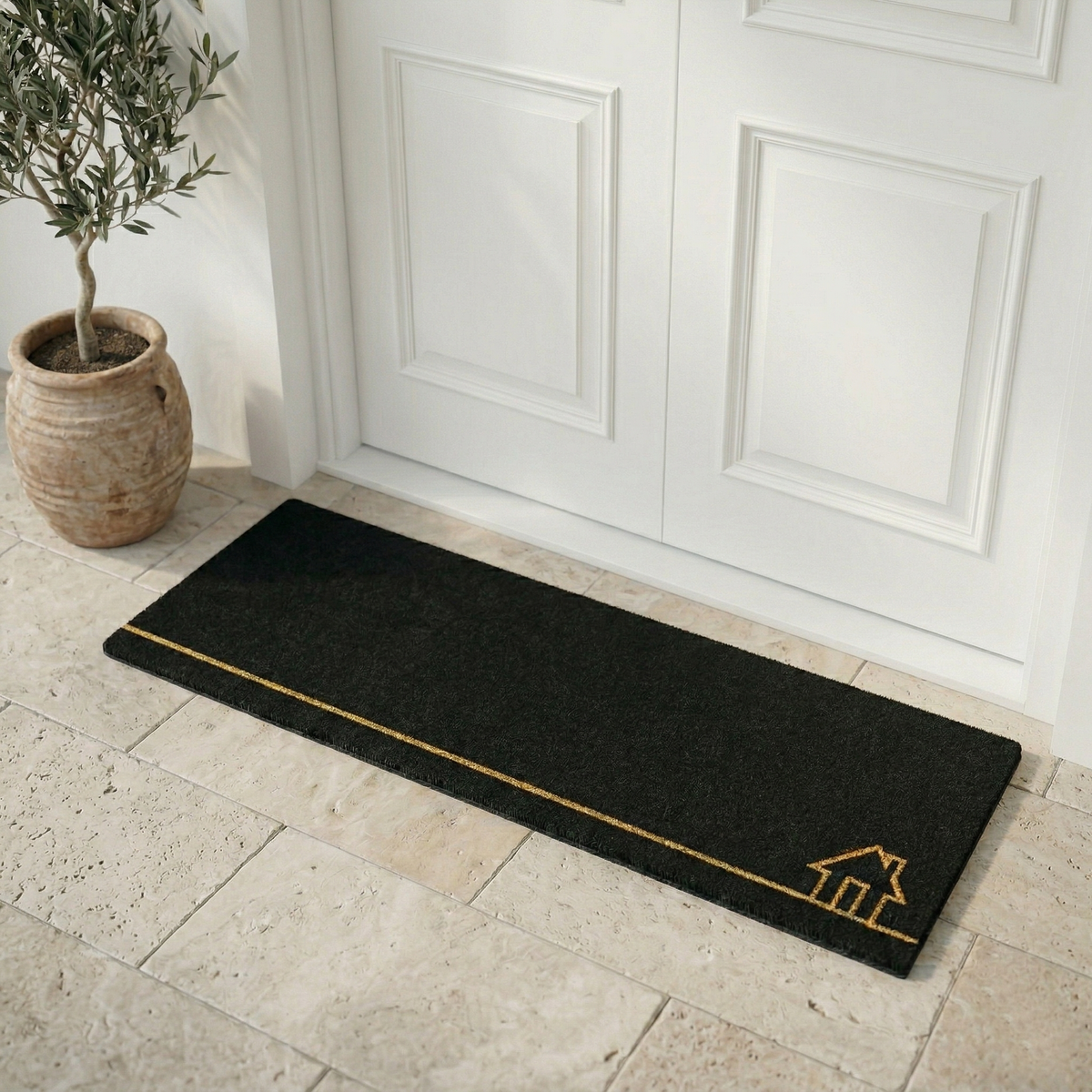 Home View - Black Coir Doormat