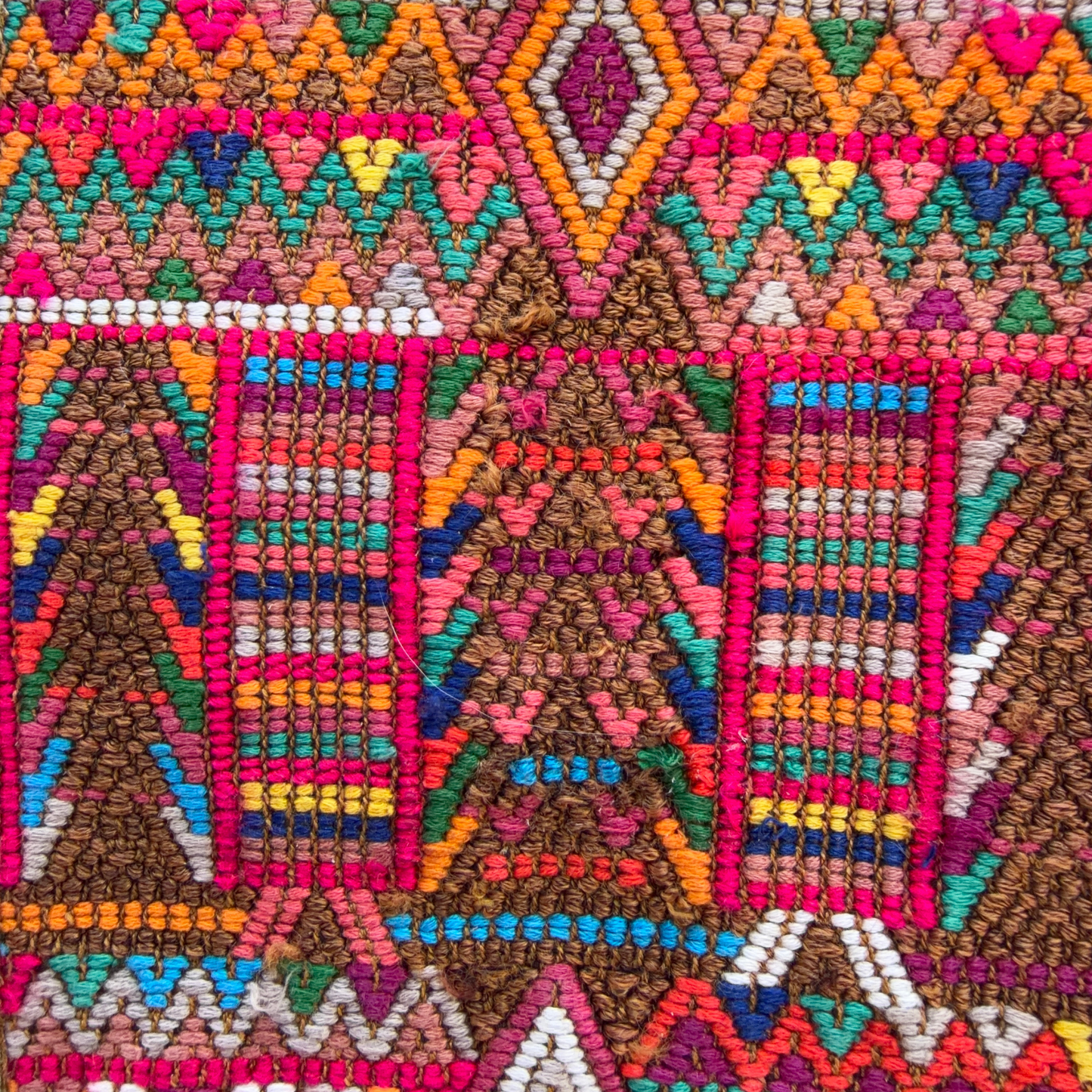 Handwoven Vintage Huipil Leather Tote